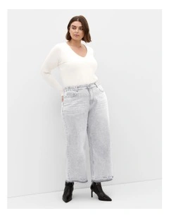 Harley Fit Cropped Wideleg Jean in Grey Wash