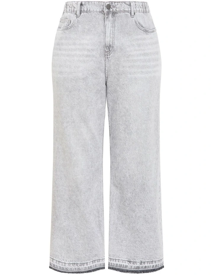 Harley Fit Cropped Wideleg Jean in Grey Wash image 3