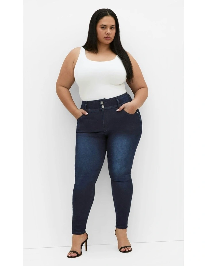 Harley Skinny Petite DE Jeans in Blue image 1
