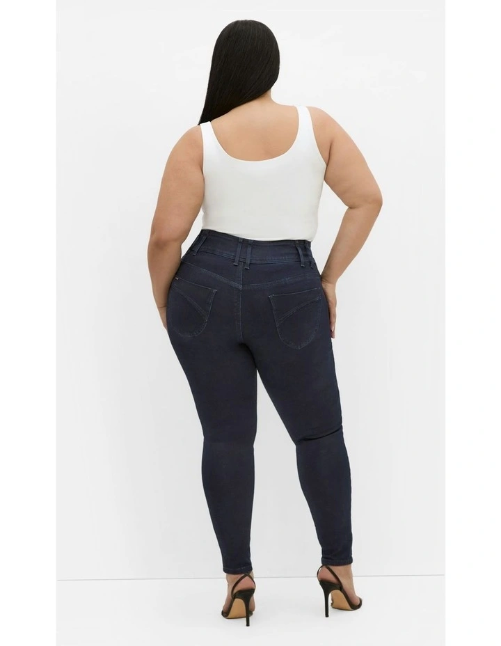 Harley Skinny Petite DE Jeans in Blue image 2