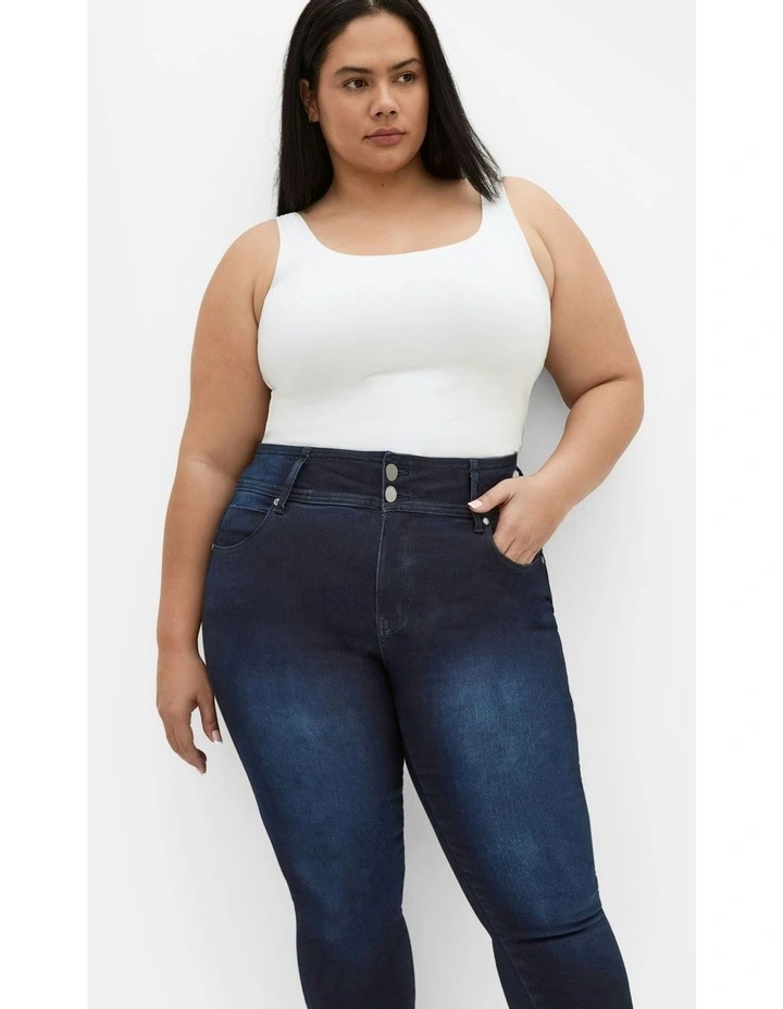 Harley Skinny Petite DE Jeans in Blue image 3