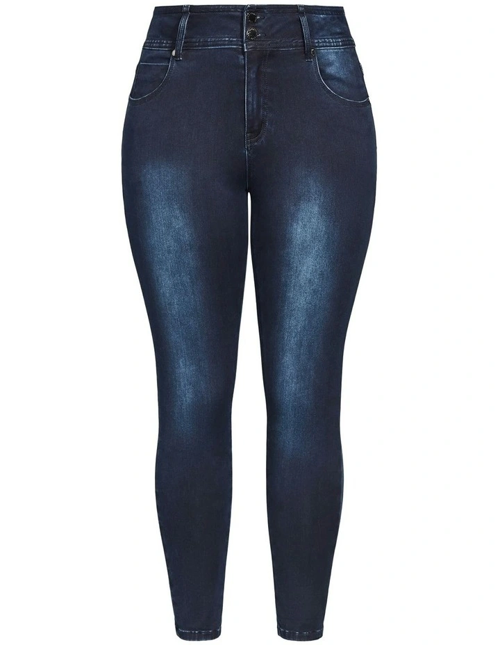 Harley Skinny Petite DE Jeans in Blue image 4