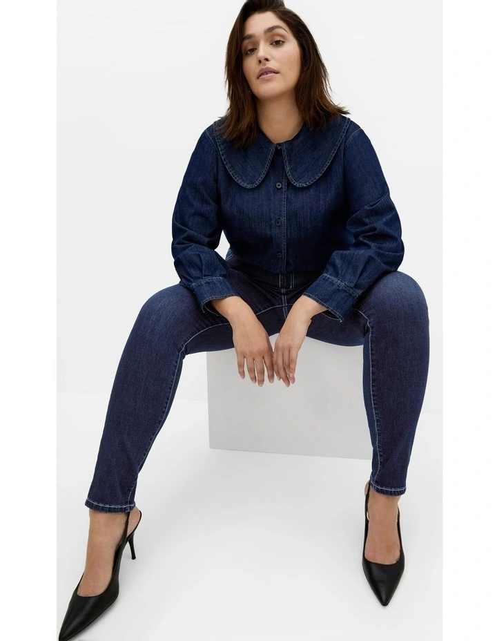 Asha Fit 90's Skinny Jeans in Denim image 1