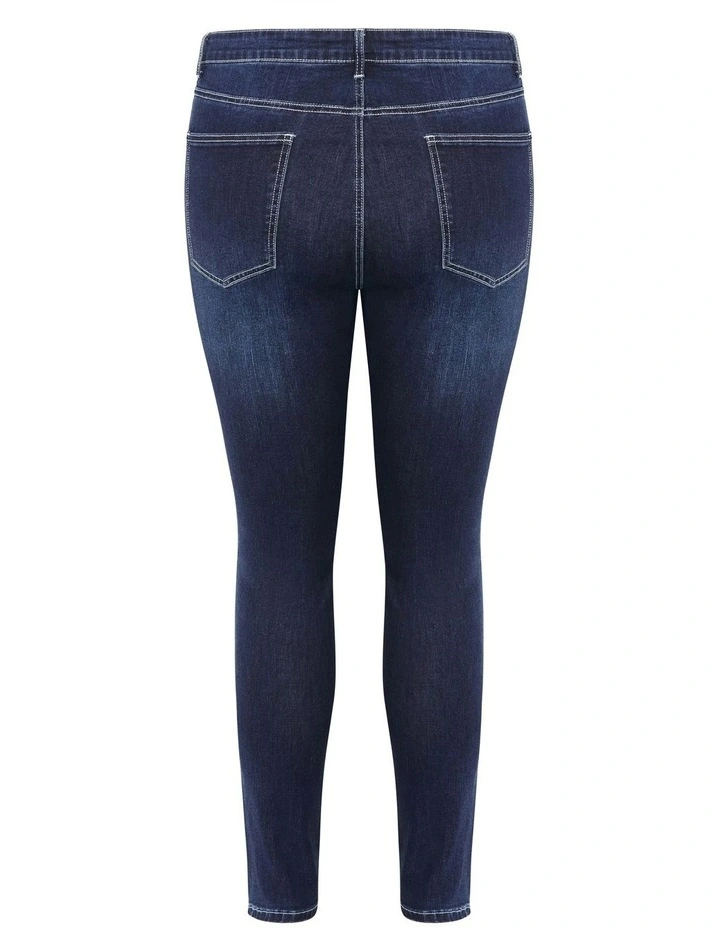 Asha Fit 90's Skinny Jeans in Denim image 7