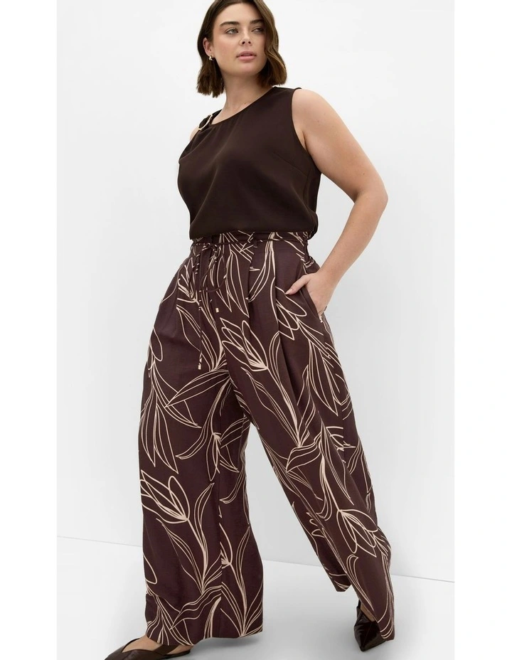 Athena Print Pant in Brown image 2