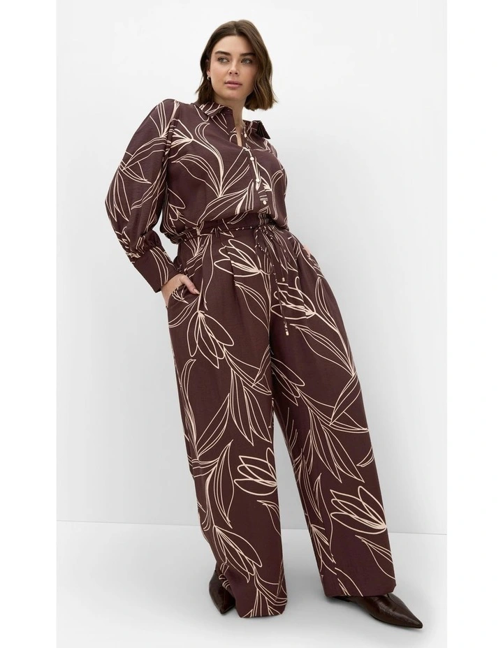 Athena Print Pant in Brown image 4