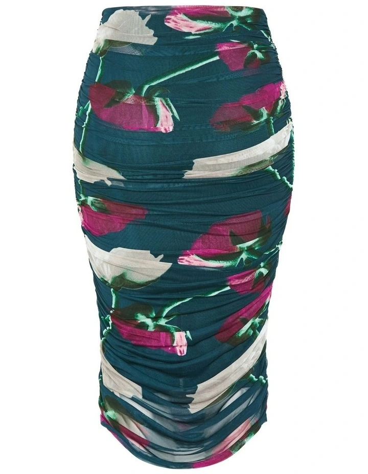 Livia Print Skirt in Green image 5