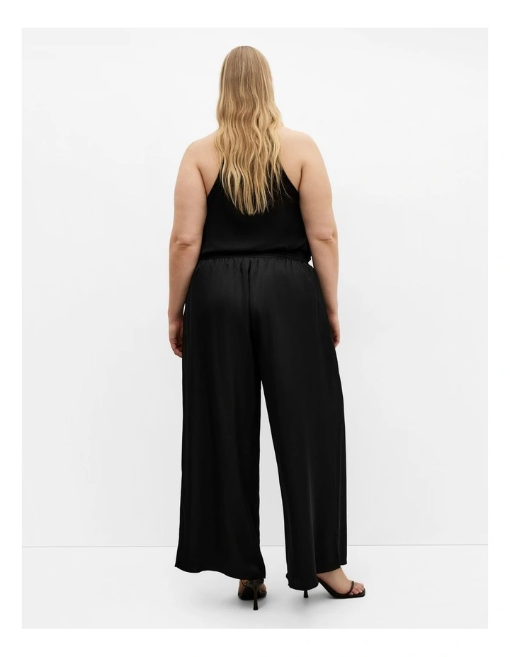Pant Satin Palazzo in Black image 2