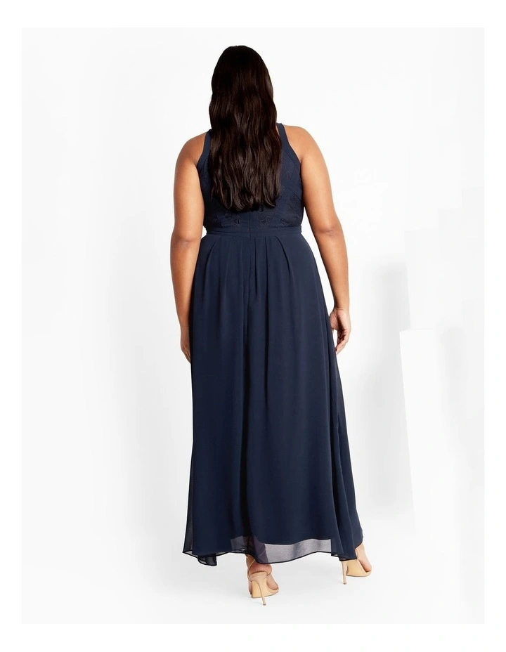 Panelled Bodice Maxi Dress in French Navy image 2