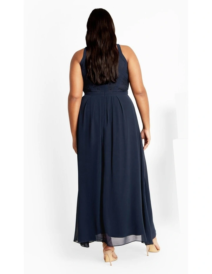 Panelled Bodice Maxi Dress in French Navy image 5