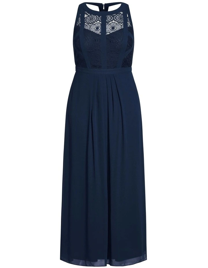 Panelled Bodice Maxi Dress in French Navy image 7