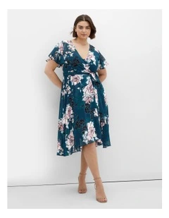 Blossom Short Sleeve Dress in Jade