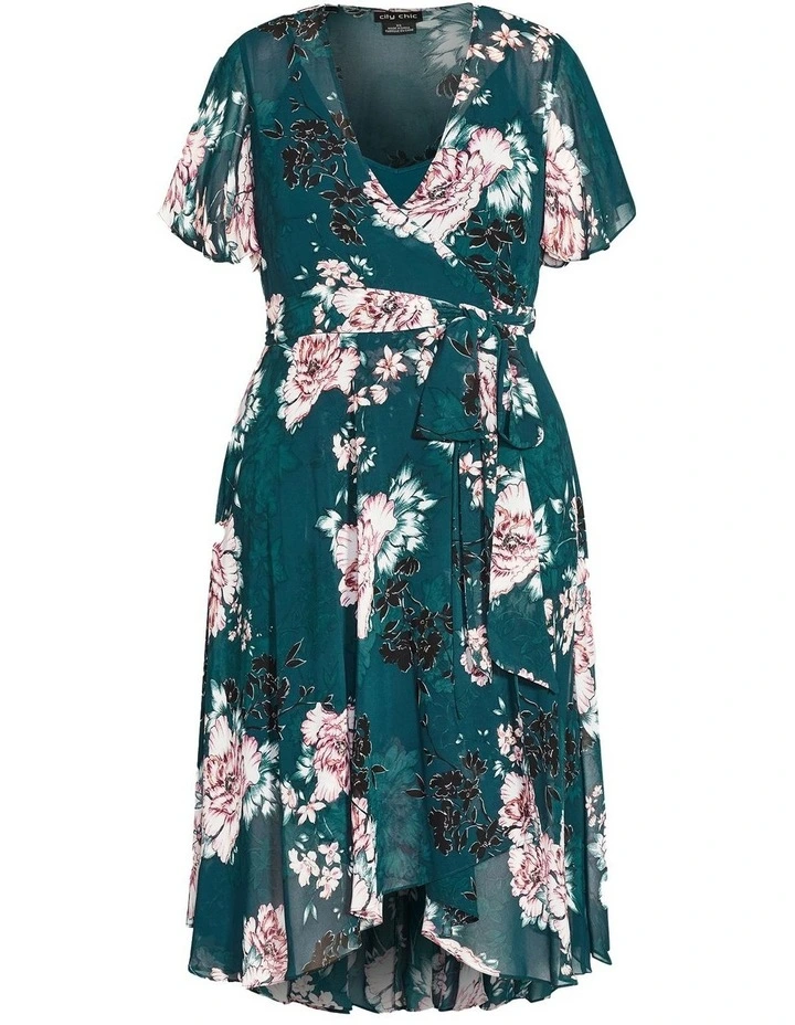 Blossom Short Sleeve Dress in Jade image 4