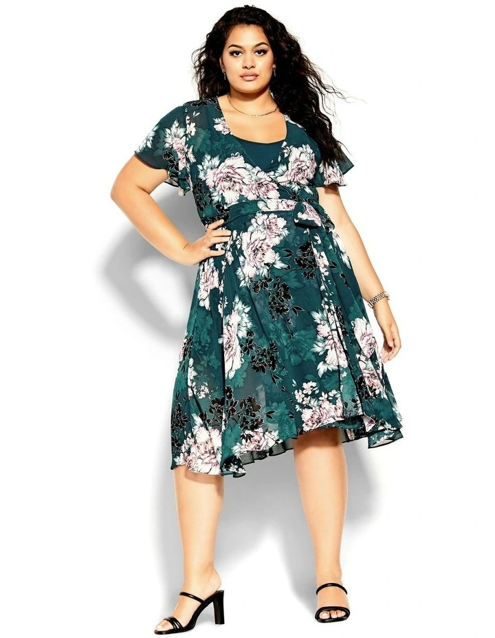 Blossom Short Sleeve Dress in Jade image 6