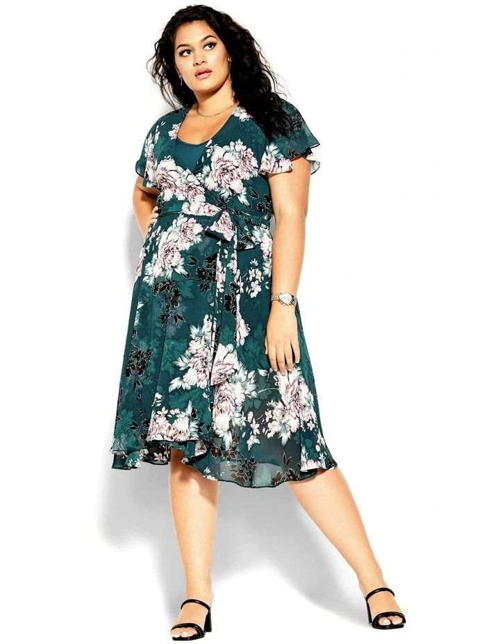Blossom Short Sleeve Dress in Jade image 7