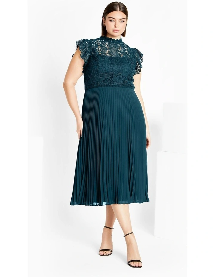 Livia Midi Dress in Peacock image 1