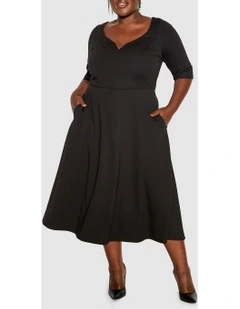 Cute Girl Elbow Sleeve Dress in Black