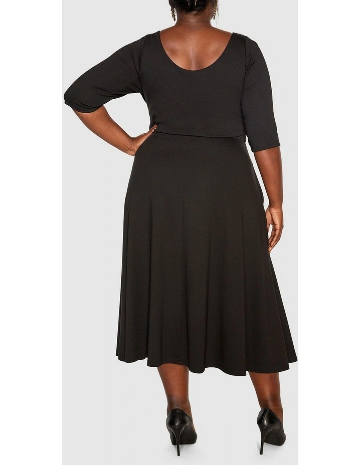 Cute Girl Elbow Sleeve Dress in Black image 2