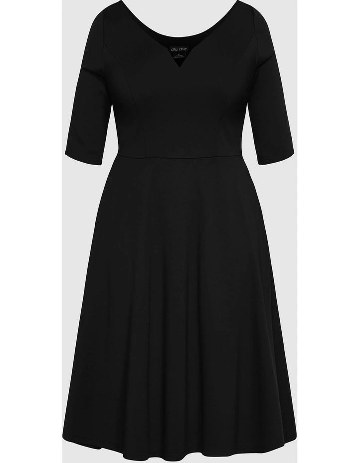 Cute Girl Elbow Sleeve Dress in Black image 3