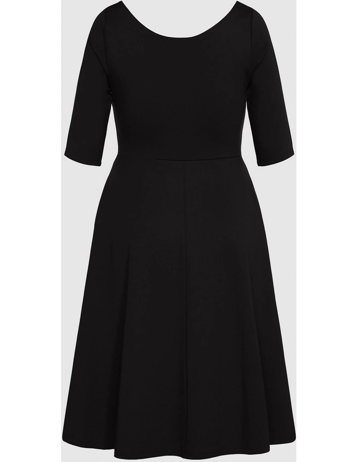 Cute Girl Elbow Sleeve Dress in Black image 4