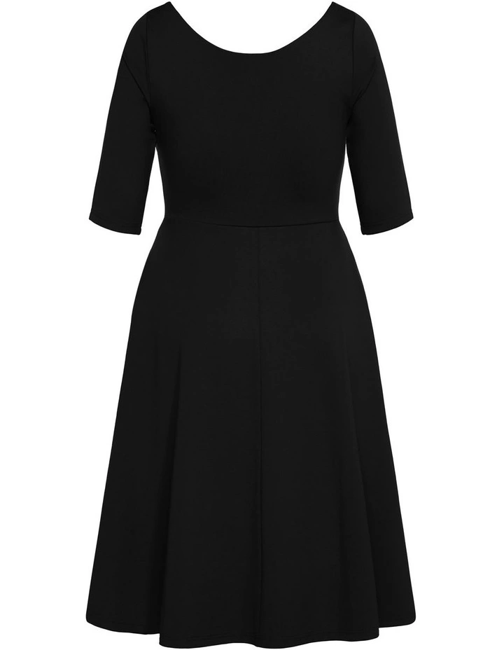 Cute Girl Elbow Sleeve Dress in Black image 5