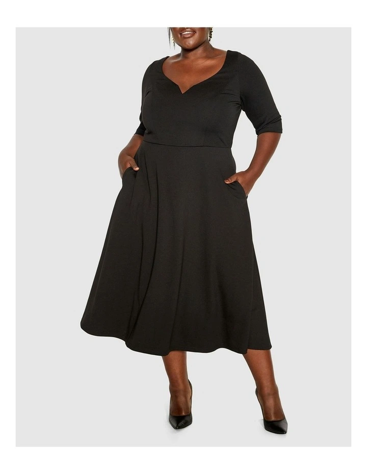Cute Girl Elbow Sleeve Dress in Black image 6