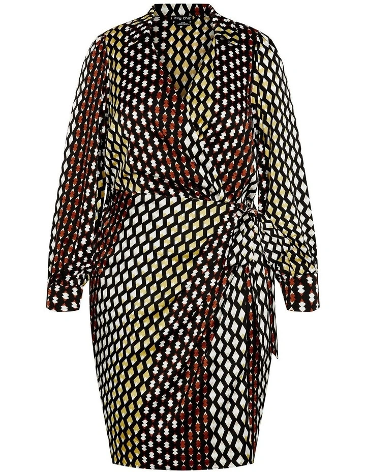 Genevieve Print Mini Dress in Black image 4
