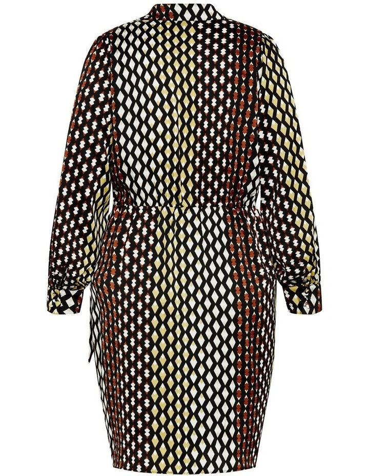 Genevieve Print Mini Dress in Black image 5
