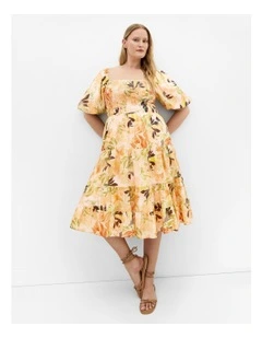 Ariella Print Dress in Yellow