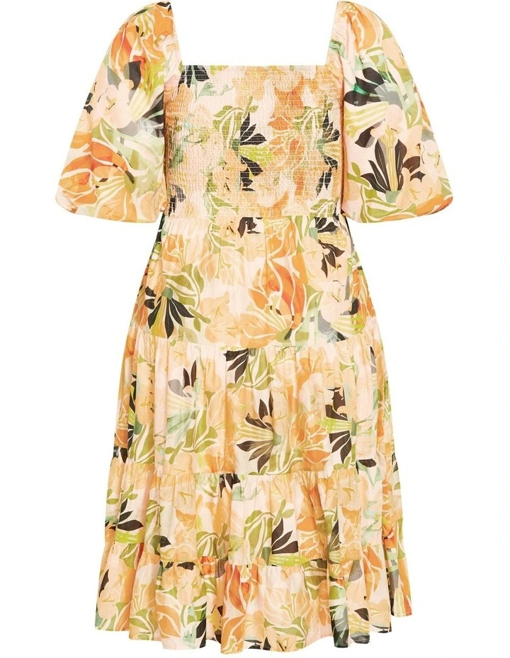 Ariella Print Dress in Yellow image 7