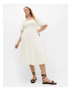 Ariella Midi Dress in White