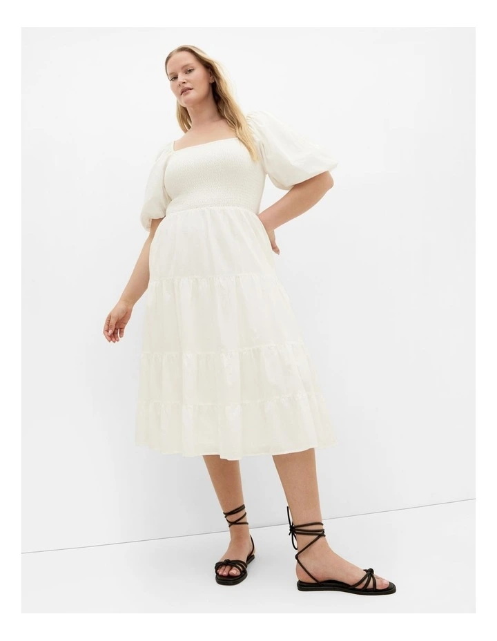Ariella Midi Dress in White image 1