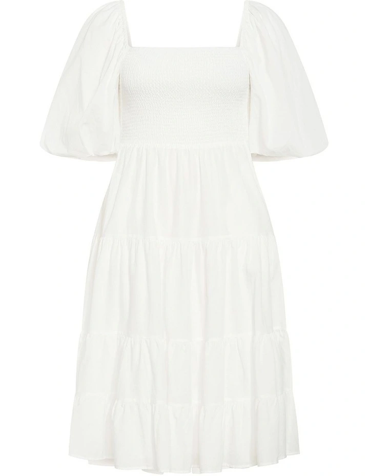 Ariella Midi Dress in White image 3