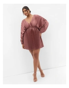 Chloe Pleat Dress in Pink Blush