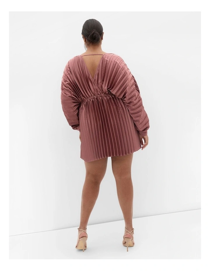 Chloe Pleat Dress in Pink Blush image 2