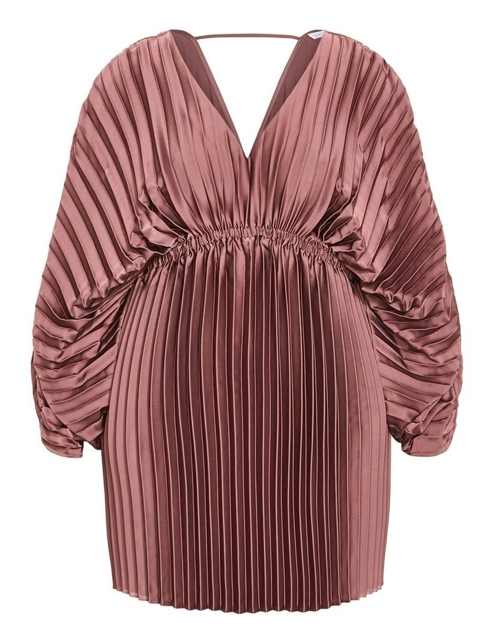 Chloe Pleat Dress in Pink Blush image 3