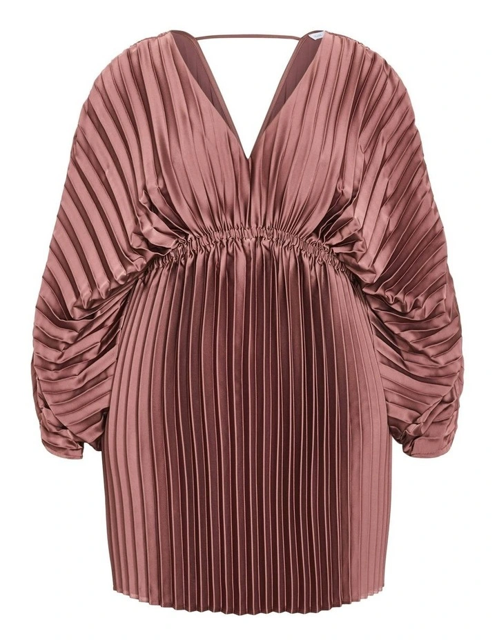 Chloe Pleat Dress in Pink Blush image 5