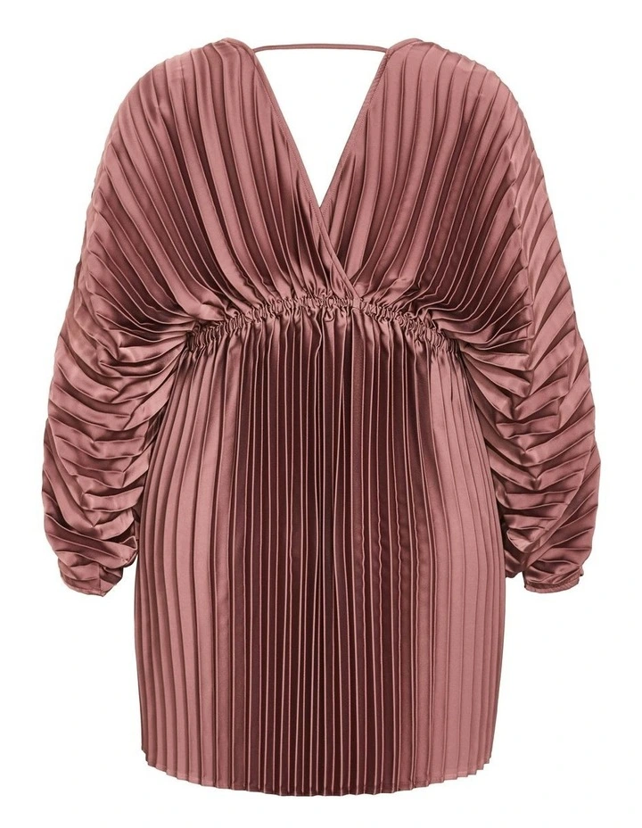 Chloe Pleat Dress in Pink Blush image 6