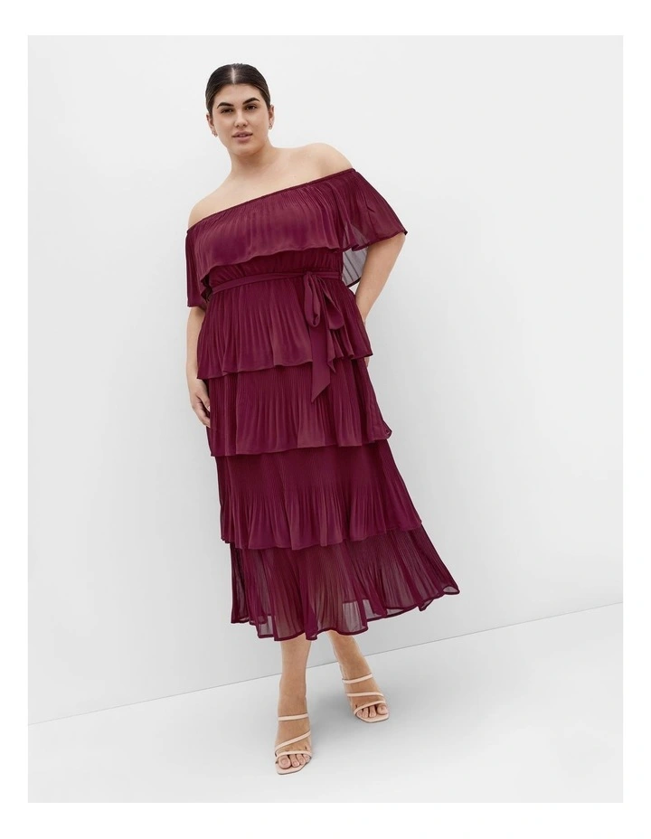 Night Garden Dress in Red Burgundy image 1