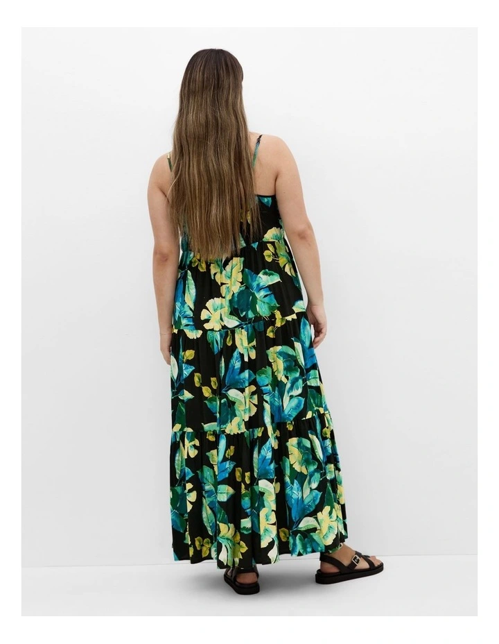 Oasis Print Maxi Dress in Black image 2