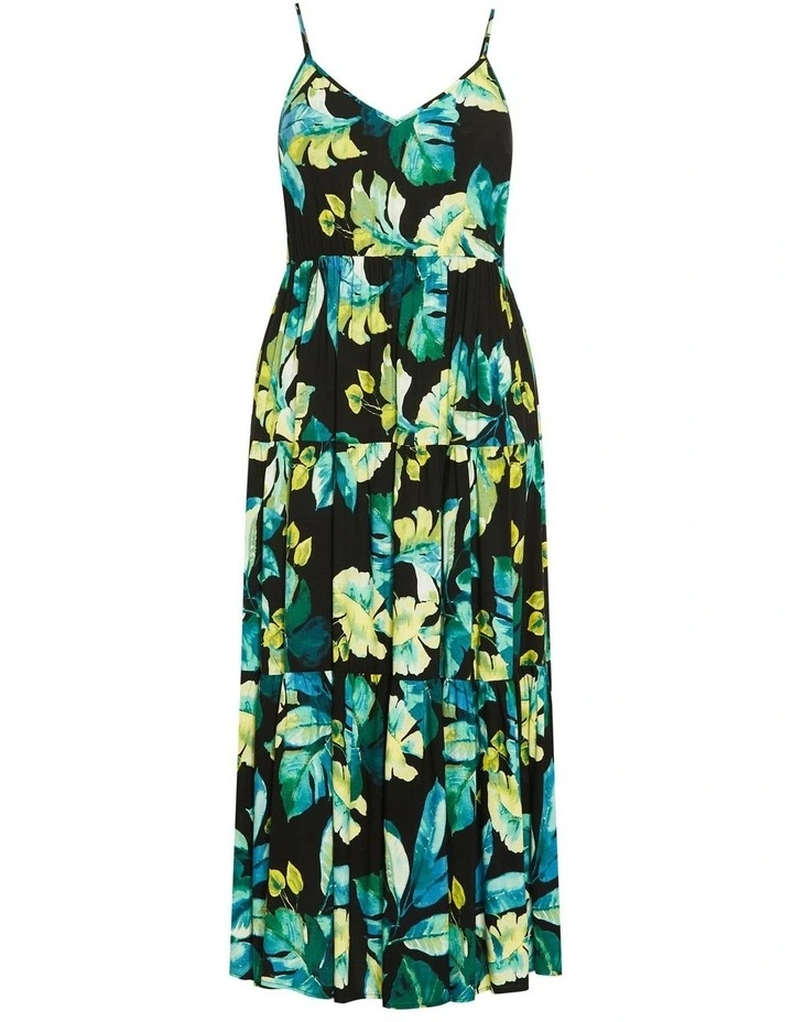 Oasis Print Maxi Dress in Black image 3