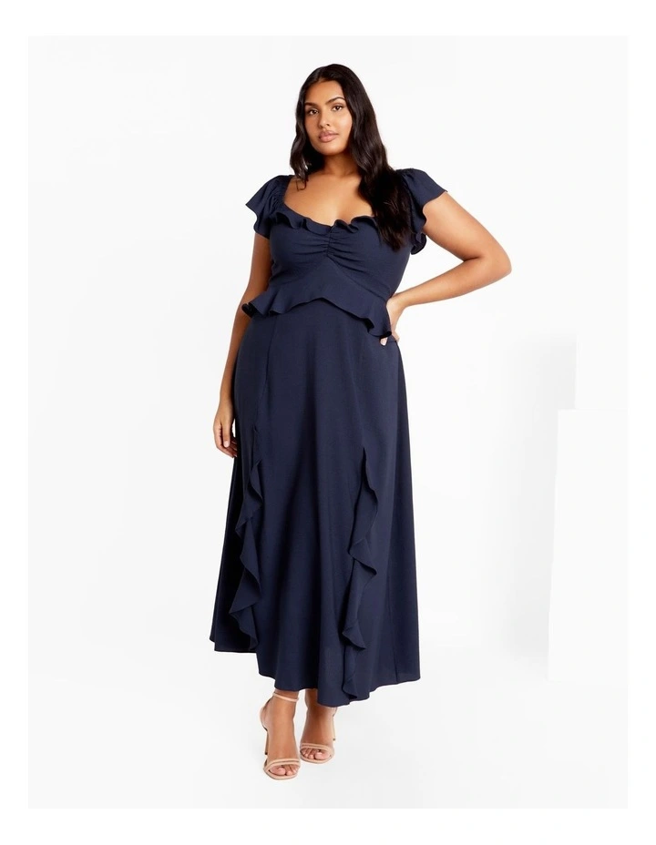 Fee Frill Maxi Dress in Blue image 1