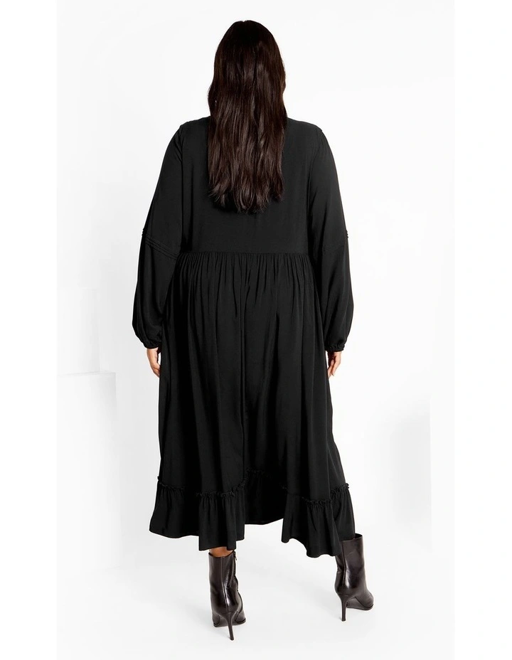 Alena Ruffle Maxi Dress in Black image 2