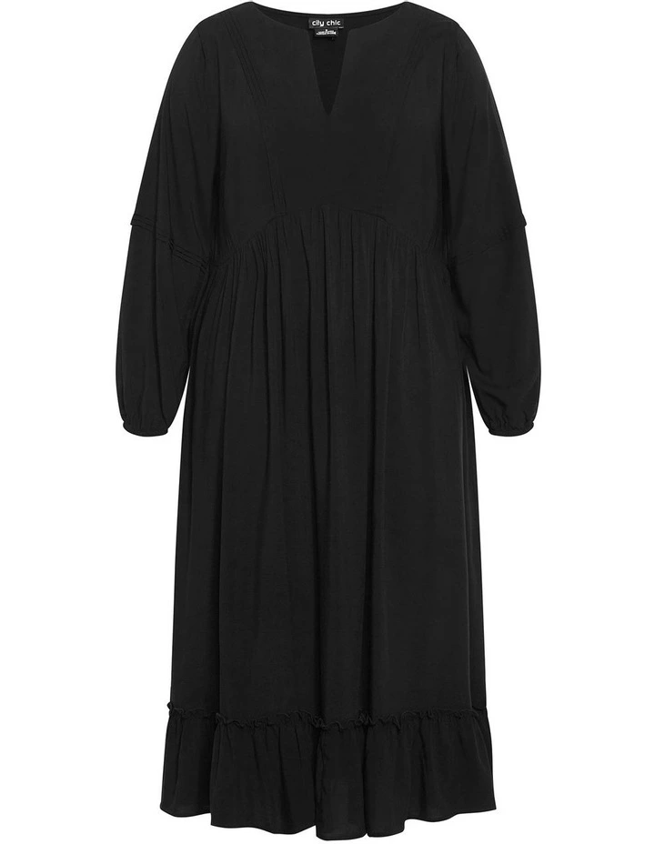 Alena Ruffle Maxi Dress in Black image 3