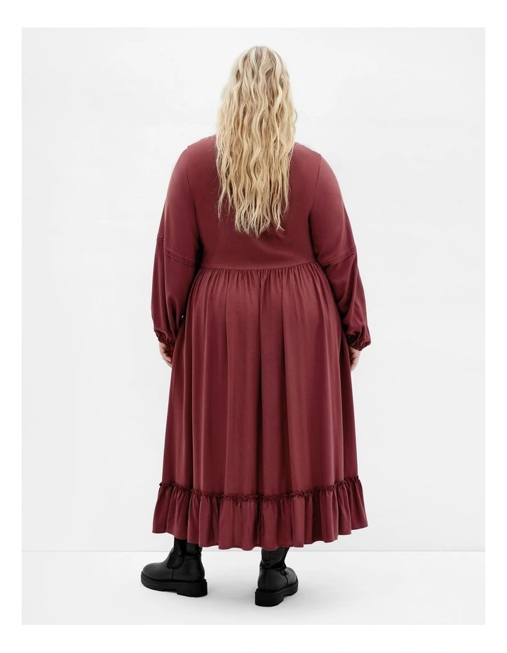 Alena Midi Dress in Bordeaux image 2