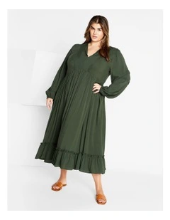Alena Maxi Dress in Khaki