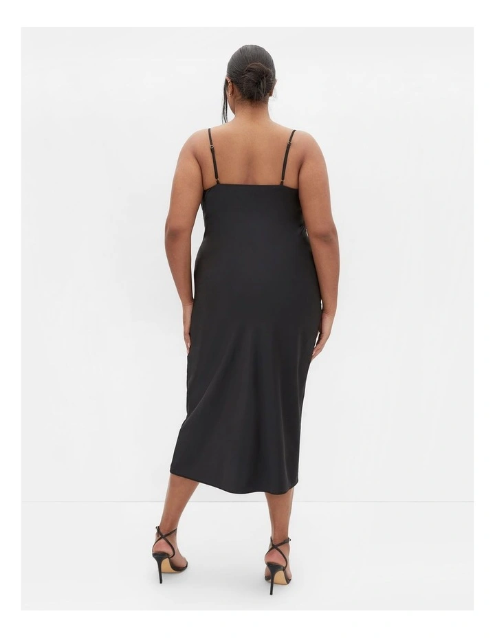 Adelina Cowl Neck Midi Dress in Black image 2