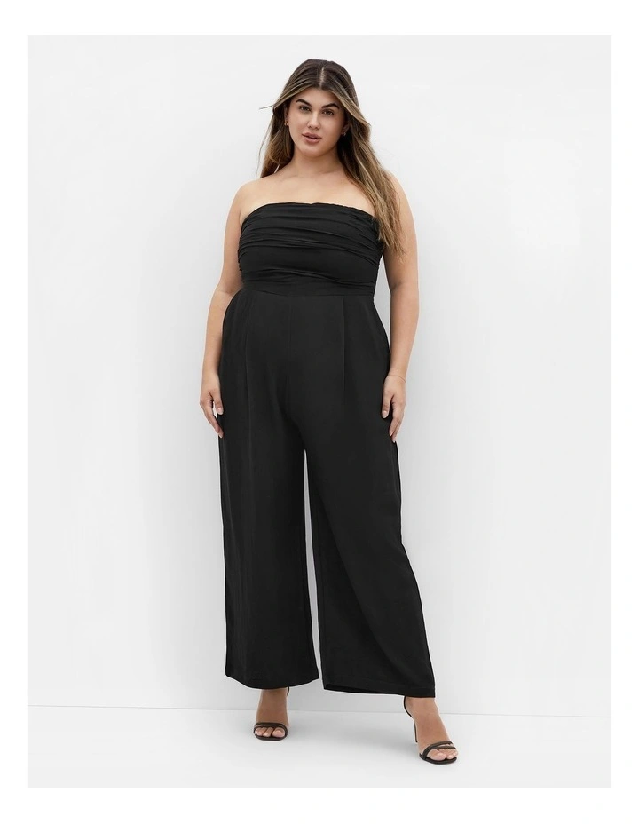Jessa Strapless Wide Leg Jumpsuit in Black image 1