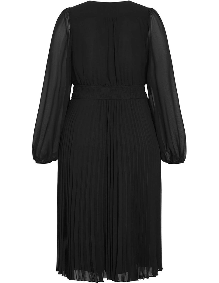 Finley Sheer Pleat Dress in Black image 4