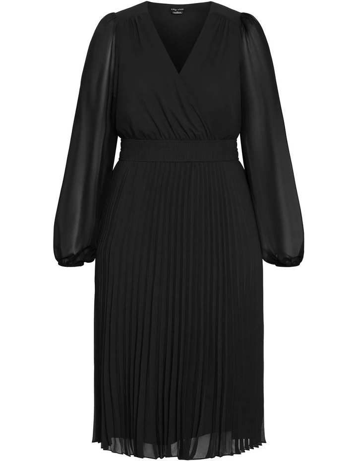 Finley Sheer Pleat Dress in Black image 5